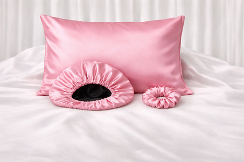 İpek Dokulu Saten Yastık Kılıfı Saten Bone Saten Toka Güzellik Saç Bakım Seti